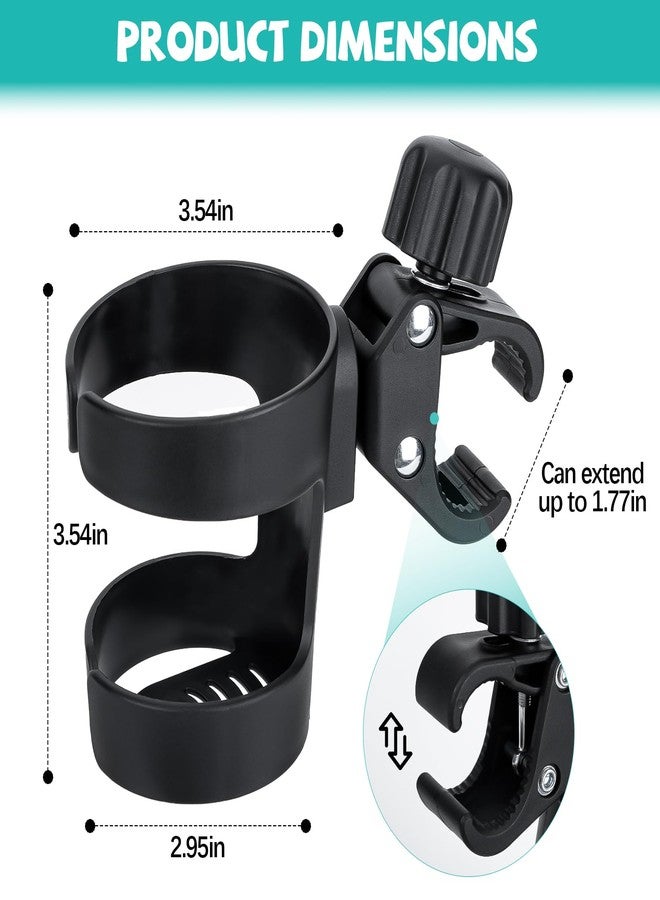 Runhike Stroller Cup Holder Compatible with Thule,360° Rotatable Stroller Accessories with Large Caliber,Black - Image 2